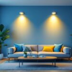 A photograph of a beautifully designed room showcasing 2 led recessed downlights in action