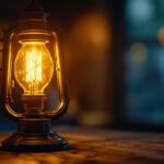 A photograph of a beautifully crafted vintage gaslight lamp