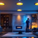 A photograph of a well-lit room showcasing a 6-inch recessed led light installation