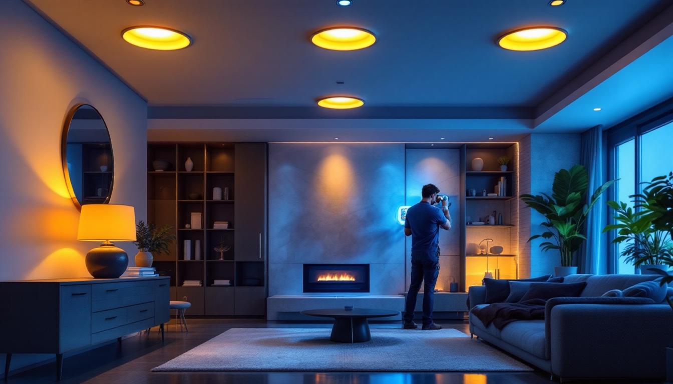 A photograph of a well-lit room showcasing a 6-inch recessed led light installation