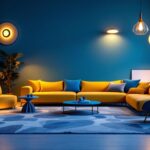 A photograph of a stylishly designed indoor space showcasing a variety of modern house lights