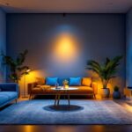 A photograph of a stylish interior space showcasing small recessed led lights in various settings