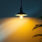 A photograph of a well-designed light fixture in a stylishly lit room