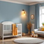 A photograph of a beautifully designed nursery featuring a variety of soft