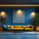 A photograph of a well-lit interior space featuring stylish pot lights in various settings