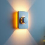 A photograph of a modern light dimmer switch installed on a stylish wall