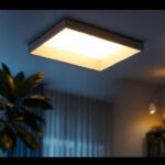 A photograph of a beautifully designed square light cover installed in a stylish interior setting