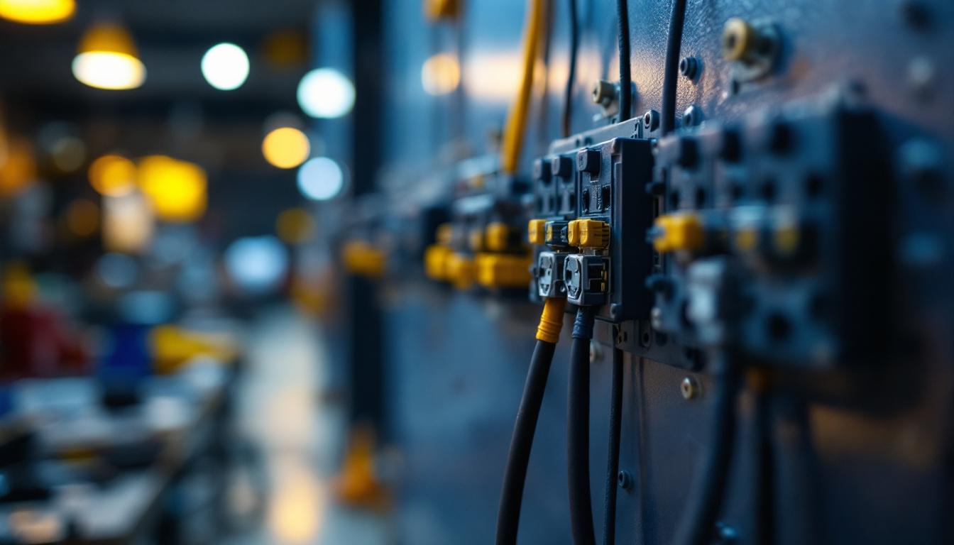 A photograph of a close-up shot of low voltage wire splice connectors in use