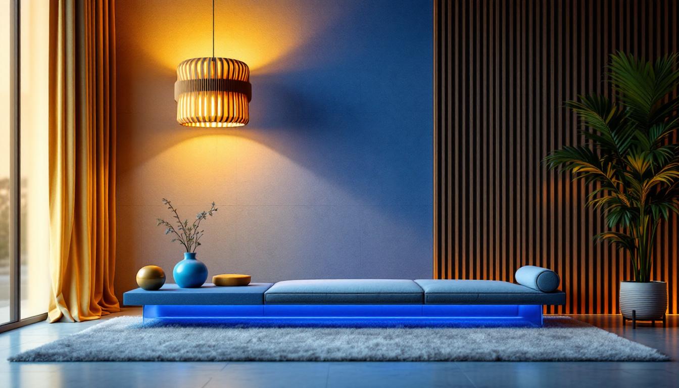 A photograph of a stylish architectural lamp in a well-designed interior setting