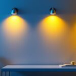 A photograph of a modern wallboard light installation in a stylish interior setting