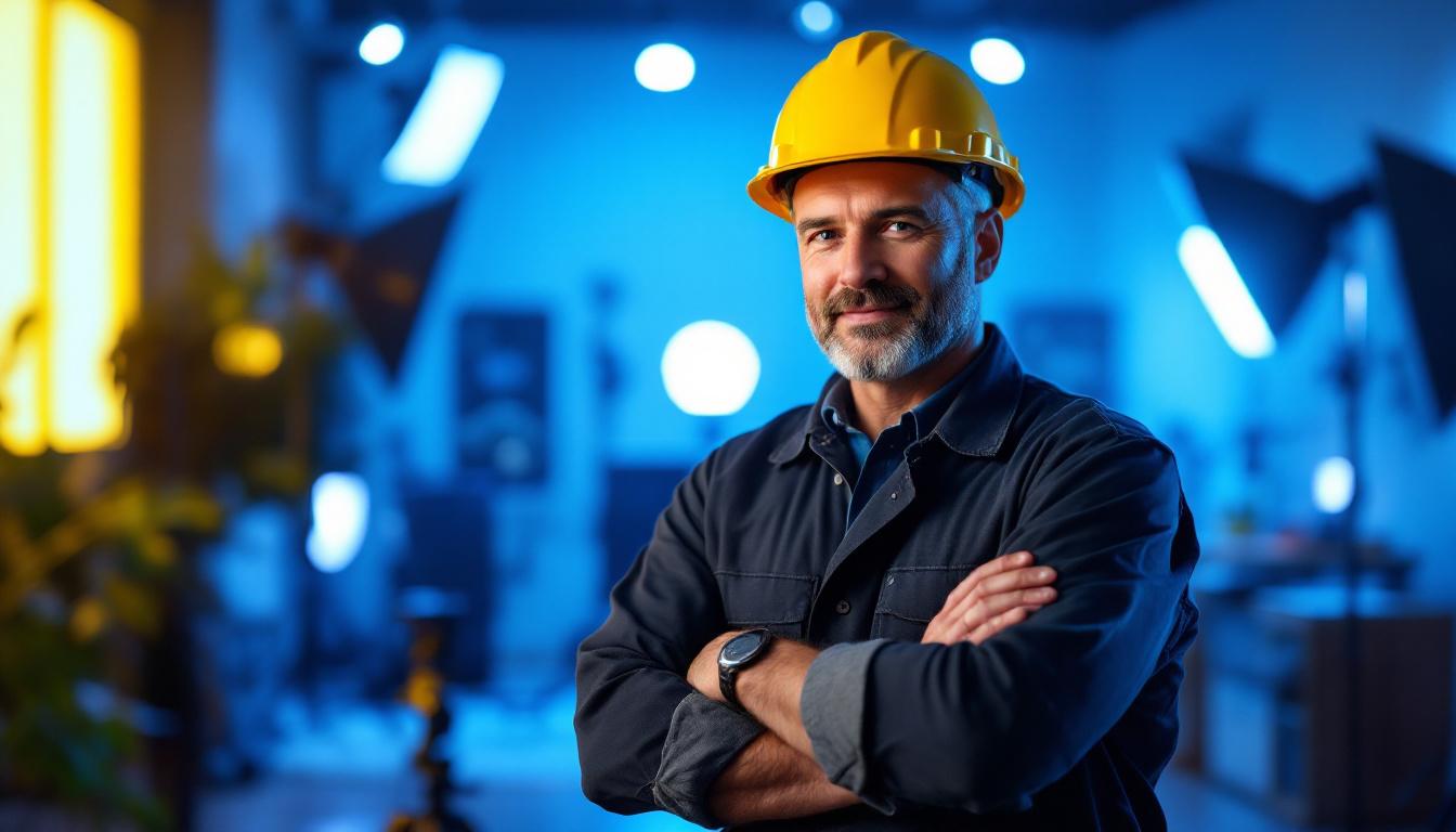 A photograph of a lighting contractor showcasing a well-lit studio space