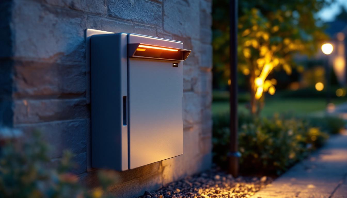 A photograph of a well-designed cable box cover installed outdoors