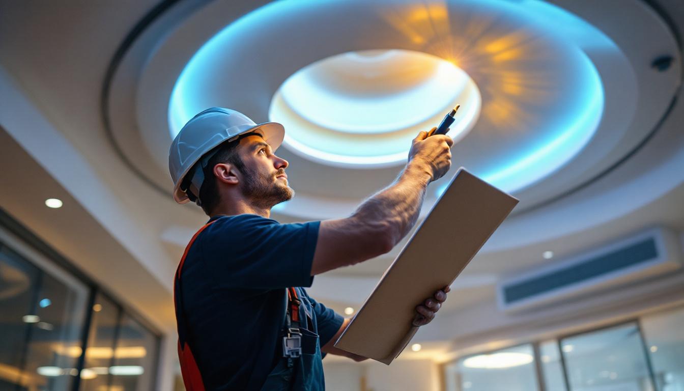 A photograph of a beautifully designed light tube ceiling in a modern interior space