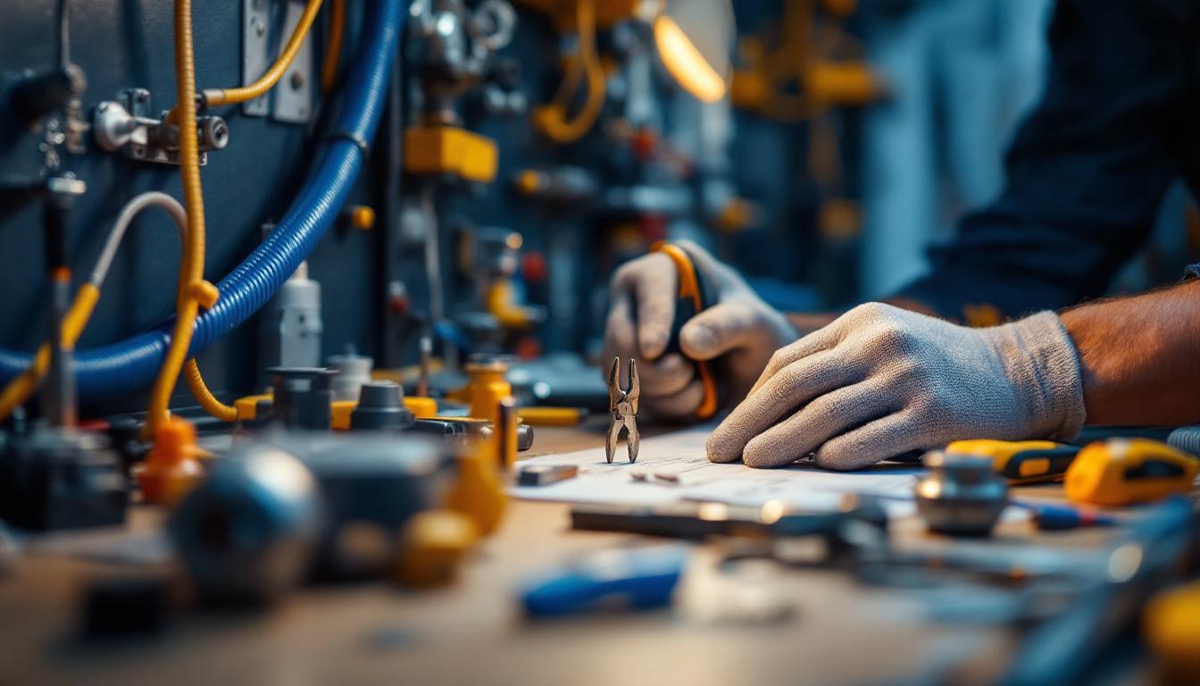 A photograph of a skilled electrician in action