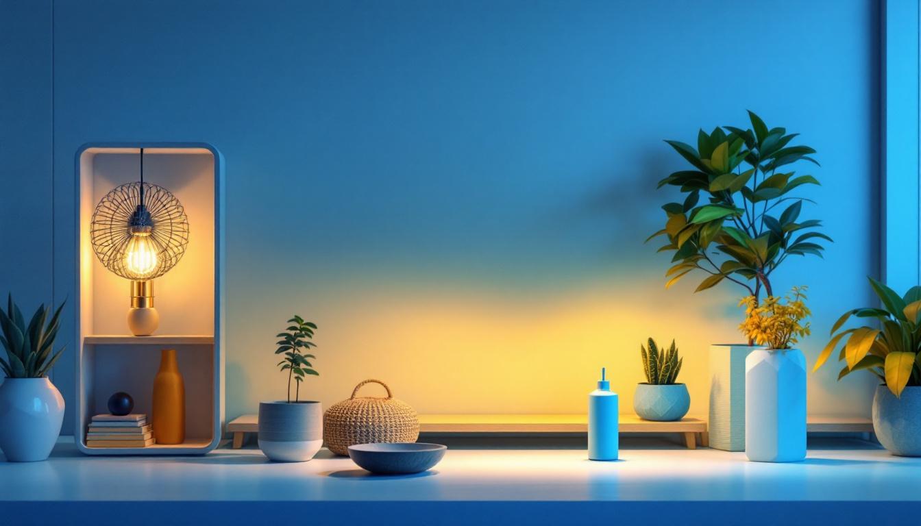 A photograph of a stylishly arranged uvo light fixture in a well-lit room