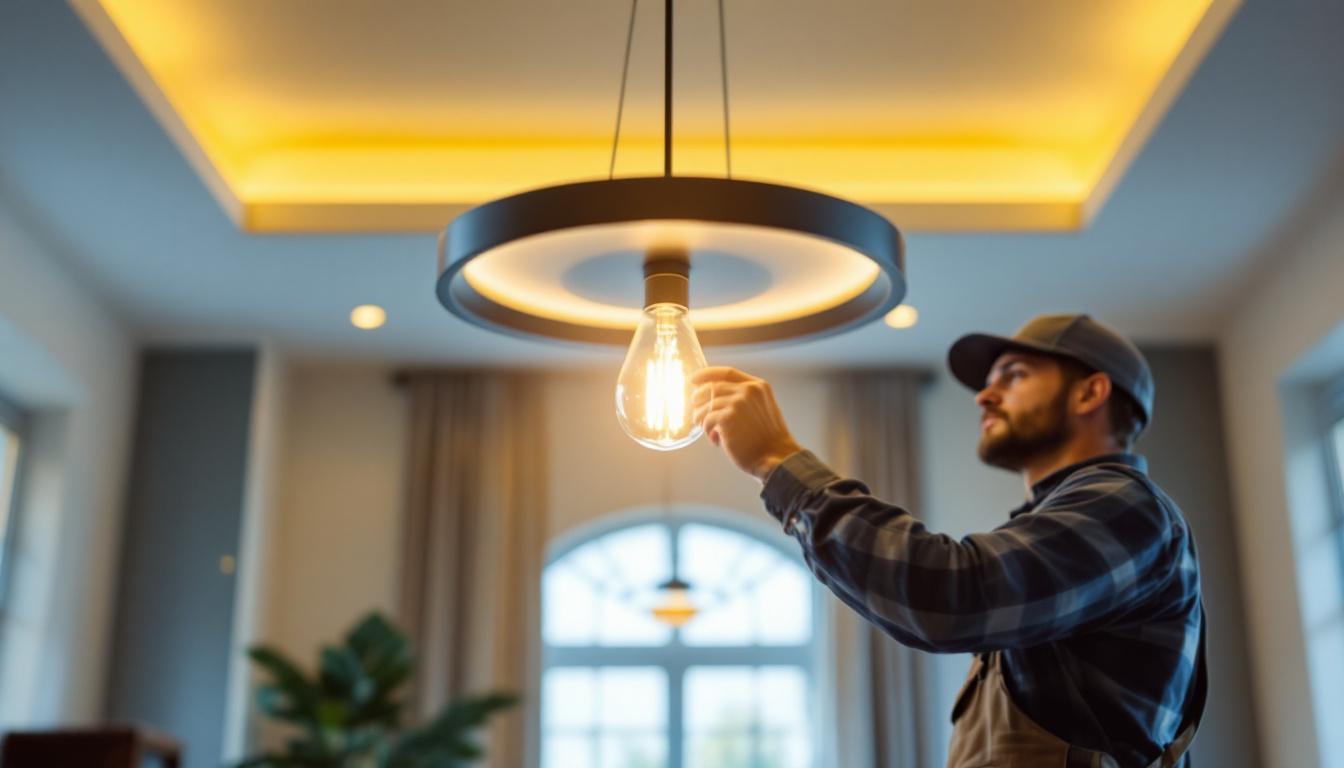 A photograph of a well-designed sanctuary light fixture in a beautifully lit interior space
