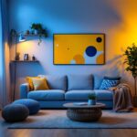 A photograph of a vibrant living space illuminated by a 5000 lumens led bulb