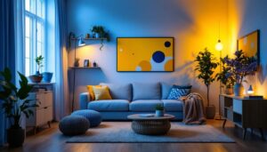 A photograph of a vibrant living space illuminated by a 5000 lumens led bulb