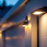 A photograph of capture a photograph of a beautifully designed exterior garage light installed on a modern home