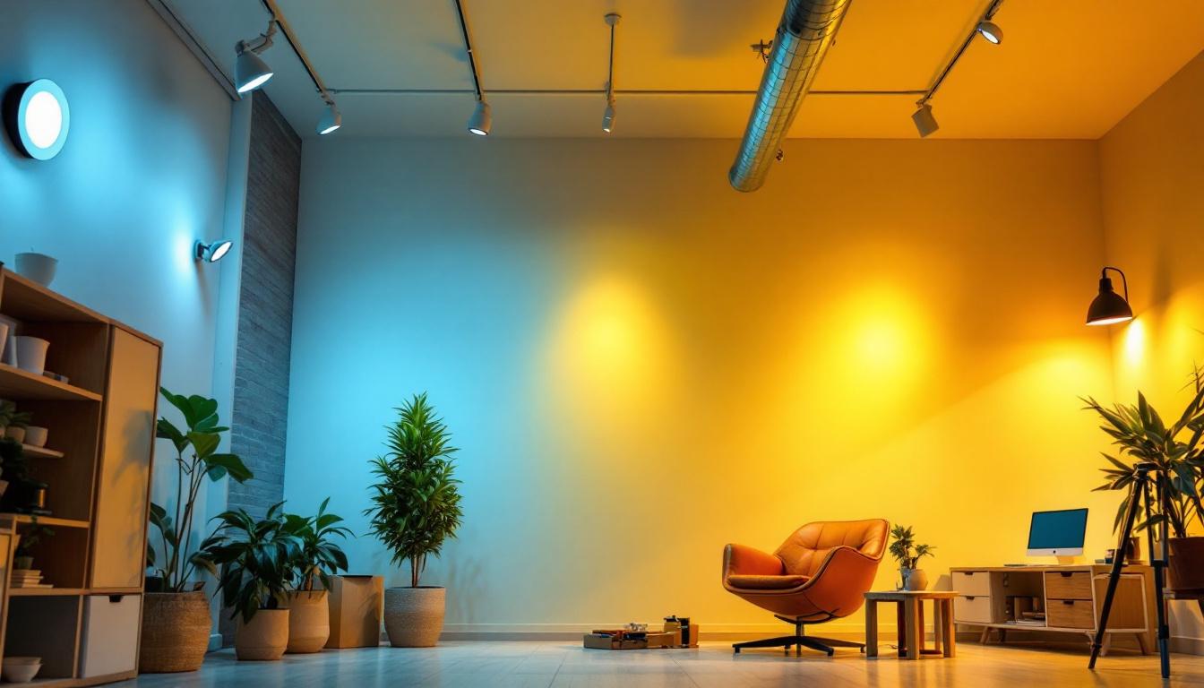 A photograph of a well-lit room showcasing various types of recessed lighting installations