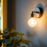 A photograph of a beautifully designed sconce wall light installed in a cozy