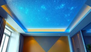 A photograph of a well-designed drop-down ceiling installation in a modern interior space