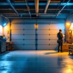 A photograph of a well-lit garage space showcasing various led lighting installations
