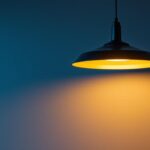 A photograph of a modern pendant led light fixture elegantly hanging in a stylish interior setting