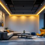 A photograph of a well-designed recessed linear lighting installation in a modern interior space