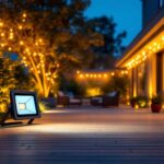A photograph of a well-lit outdoor space showcasing a 100-watt led flood light in action