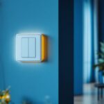 A photograph of a modern lighting switch installation in a stylish interior setting