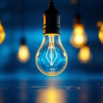 A photograph of a beautifully designed light bulb in an elegant lighting installation
