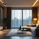 A photograph of a well-lit room featuring stylish lotus recessed lights