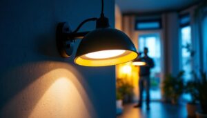 A photograph of a sleek black led can light installed in a modern interior setting