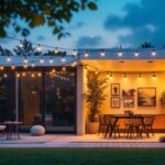 A photograph of a well-lit outdoor space showcasing various styles of led canopy lights in use