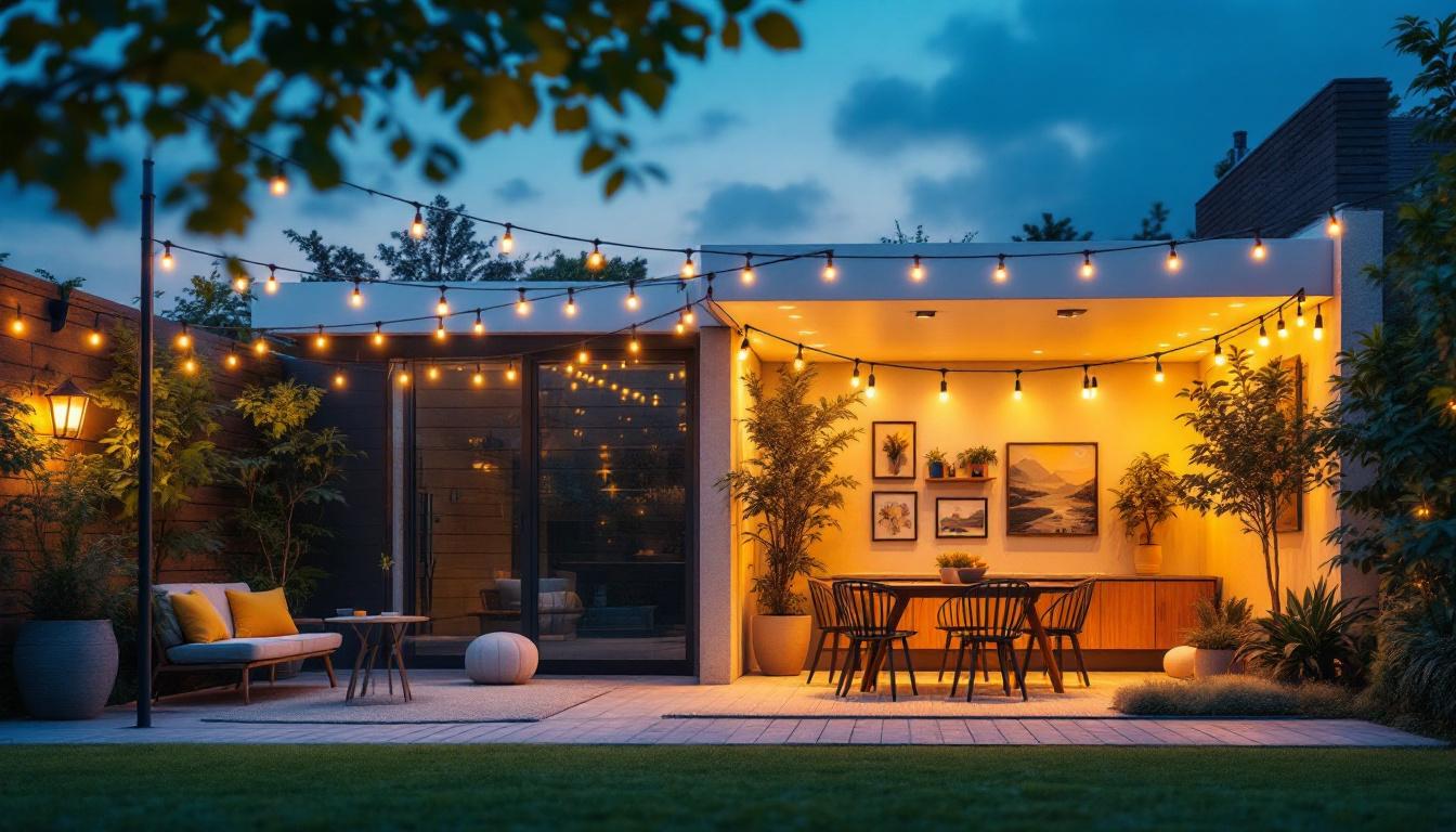 A photograph of a well-lit outdoor space showcasing various styles of led canopy lights in use