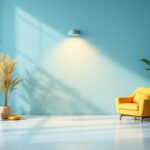 A photograph of a beautifully arranged indoor space featuring a stylish light post that enhances the ambiance
