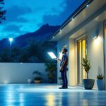 A photograph of a well-lit indoor or outdoor lighting installation featuring enerlite products