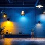A photograph of a beautifully lit interior space showcasing various types of supply lighting fixtures