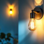 A photograph of a stylish electric wall sconce in a well-lit interior setting