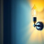 A photograph of a beautifully designed wall lamp or sconce in a stylish interior setting