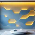A photograph of a beautifully designed accent light wall in a stylish interior
