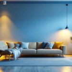 A photograph of a well-lit modern living space featuring energy-efficient led lighting