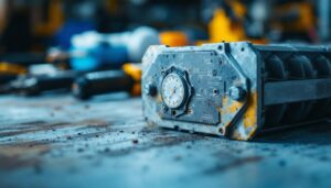 A photograph of a close-up of a faulty ballast next to a functioning one