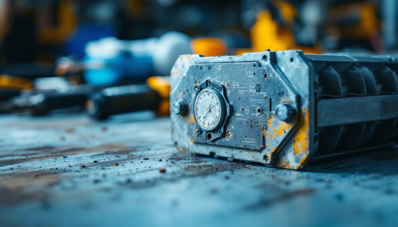 A photograph of a close-up of a faulty ballast next to a functioning one