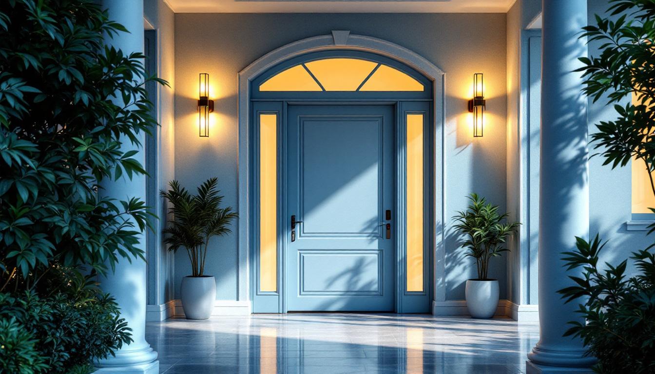 A photograph of a beautifully designed entryway featuring stylish light fixtures that enhance the ambiance