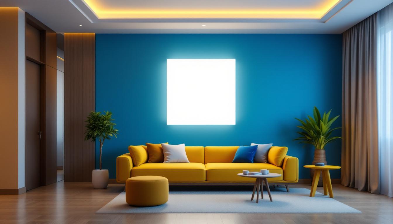 A photograph of a modern led wall panel light installed in a stylish interior setting