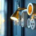 A photograph of a well-designed lighting fixture featuring various types of receptacles