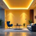 A photograph of a beautifully designed interior space featuring recessed down lights