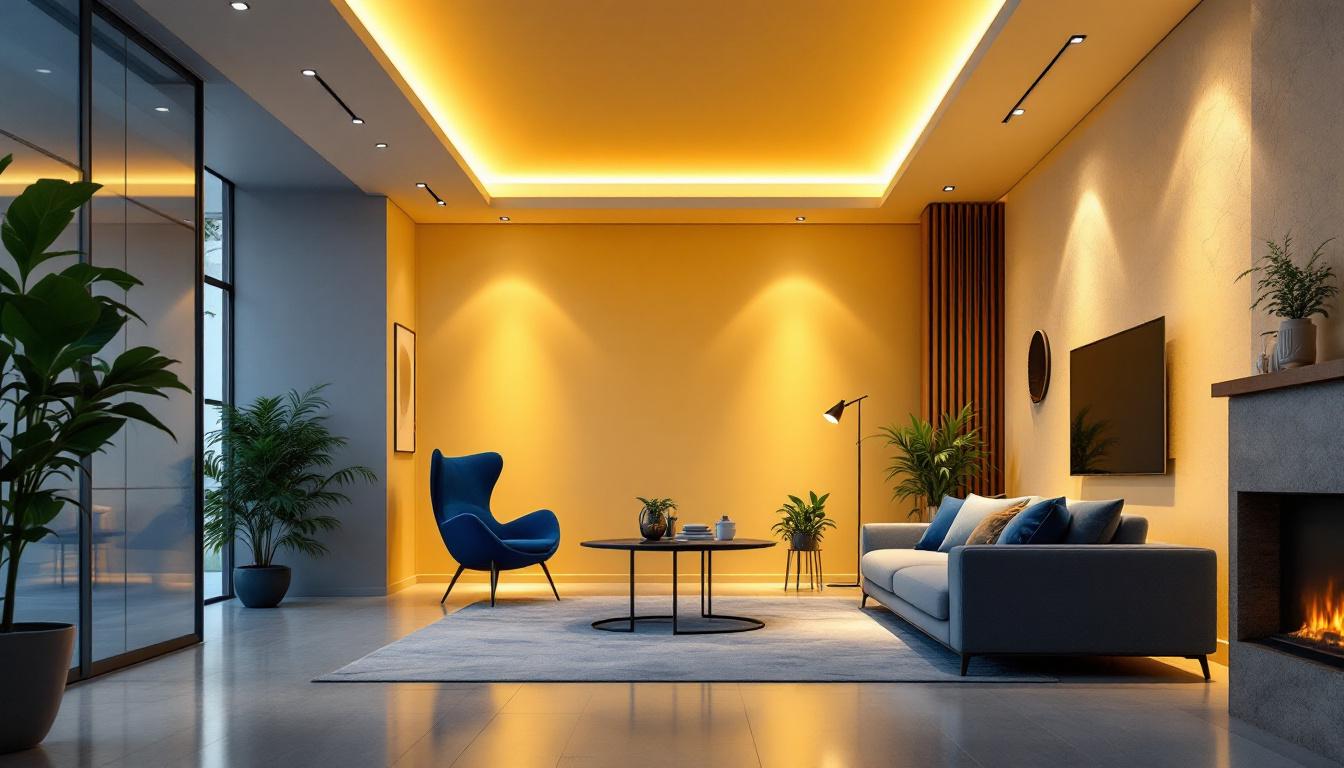 A photograph of a beautifully designed interior space featuring recessed down lights
